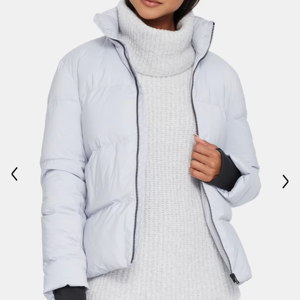 NWT Theory Puffer Jacket (Stand C Puffer) in Silver